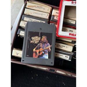 Vintage Leather 8 Track case with 17 cassettes